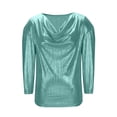 thumbnail image 5 of LNWUY Cowl Neck Tops for Women Trendy Draped Long Sleeve Velvet Top Elegant Fall Spring Tunic Shirt Casual Dressy Blouses Blue S, 5 of 6