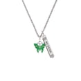 thumbnail image 2 of Delight Jewelry Silvertone Lime Green Butterfly with 2 Lime Green Crystals Silvertone Always My Sister Bar Charm Necklace, 23", 2 of 4