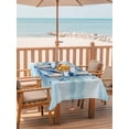 thumbnail image 2 of Outdoor Tablecloth with Umbrella Hole for Patio/Picnic/Party/Camping, Summer Ocean Waterproof Table Cloth Rectangle Table Cover Washable, Nautical Coastal Conch Starfish Coral Ombre Blue (54"x 80"), 2 of 8