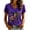 Purple-02, variant on Tshirt Women Skin Friendly Floral Hummingbird Print V Neck Short Sleeve Tee Weekend Women Blouse