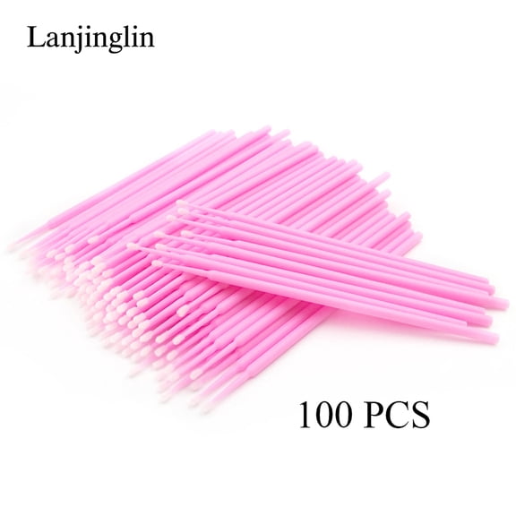 100/200pcs Eyelash Cleaning Brush Lash Extension Micro Cotton Swab Eyelashes Microbrush Beauty Makeup Clean Remover Tools
