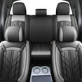 thumbnail image 2 of For 2015-2022 Ford F150 Truck Car Seat Covers Full Set Front Rear Pu Leather Seat Cushion Black+Gray, 2 of 9