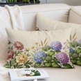 thumbnail image 2 of Spring Hydrangeas Throw Pillow Cover 20 x 26 Inch Decorative Pillow Cover Watercolor Summer Floral Botanical Rustic Lumbar Pillowcase Seasonal Rectangle Cushion Case for Couch Sofa Bed Living Room, 2 of 9