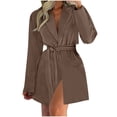 thumbnail image 2 of Sakmal Trench Coat for Women Winter Plus Size Brown Jacket Long Casual Jackets for Women M, 2 of 6