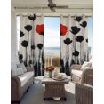 thumbnail image 6 of Black Red Flowers Blackout Curtains for Bedroom Living Room Darkening Curtains 84 Inch Length 2 Panels Set Vintage Farmhouse Spring Floral Herbs Window Curtain Window Treatment Grommet Drapes 52"x84", 6 of 9