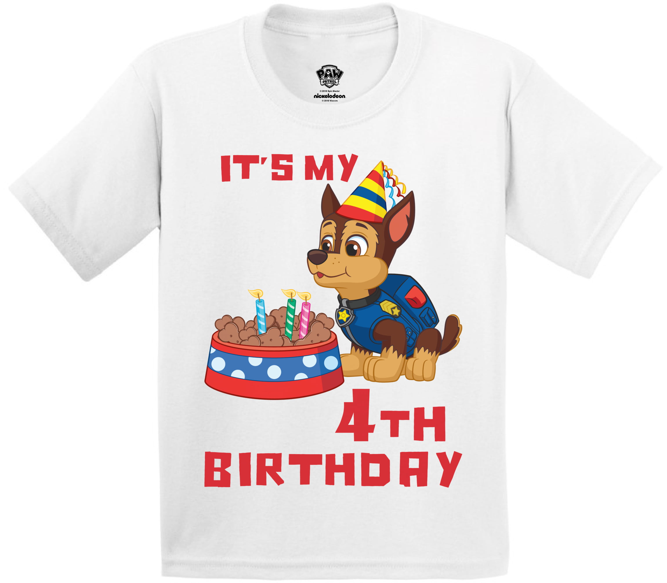 Paw patrol birthday T-shirt featuring chase/personalised/kids/toddler/baby/child 