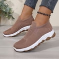 thumbnail image 2 of Rokment Orthopedic Slip on Walking Shoes for Women Lightweight Comfortable Arch Support Platform Wedge Low Heel Athletic Running Tennis Nursing Sneakers Brown Size 7, 2 of 6