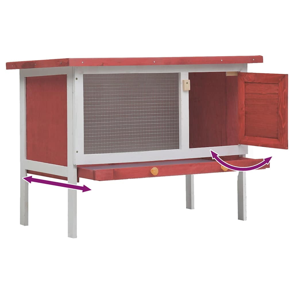 vidaXL 1 Piece Solid Pine Wood Rabbit Hutch with Pull Out Tray