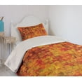thumbnail image 2 of Ambesonne Orange Quilted Coverlet 2 Pcs, Vintage Mosaic Grunge, Twin Size, Orange Mustard, 2 of 5
