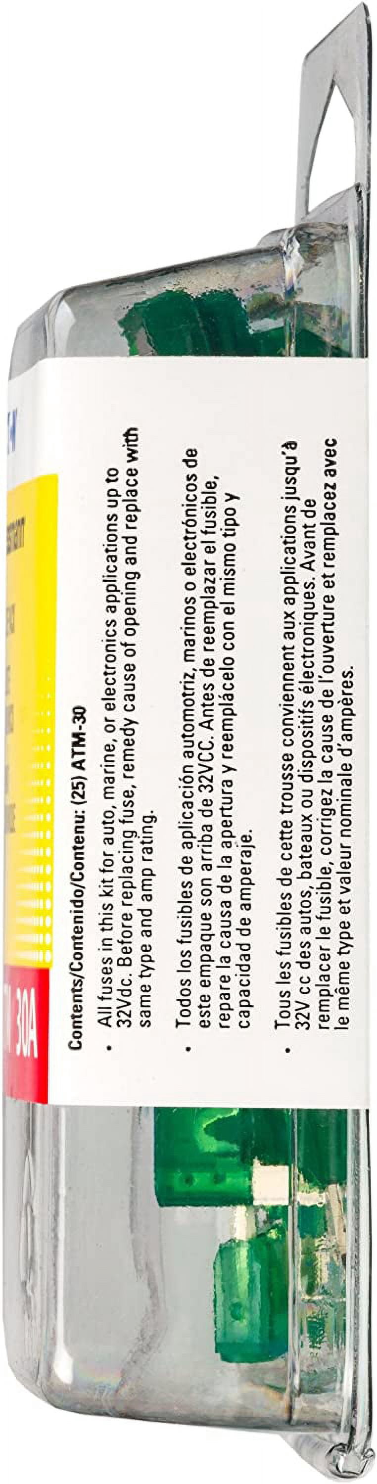 Bussmann (VP/ATM-30-RP) Green 30 Amp Fast Acting ATM Mini Fuse, (Pack of 25)