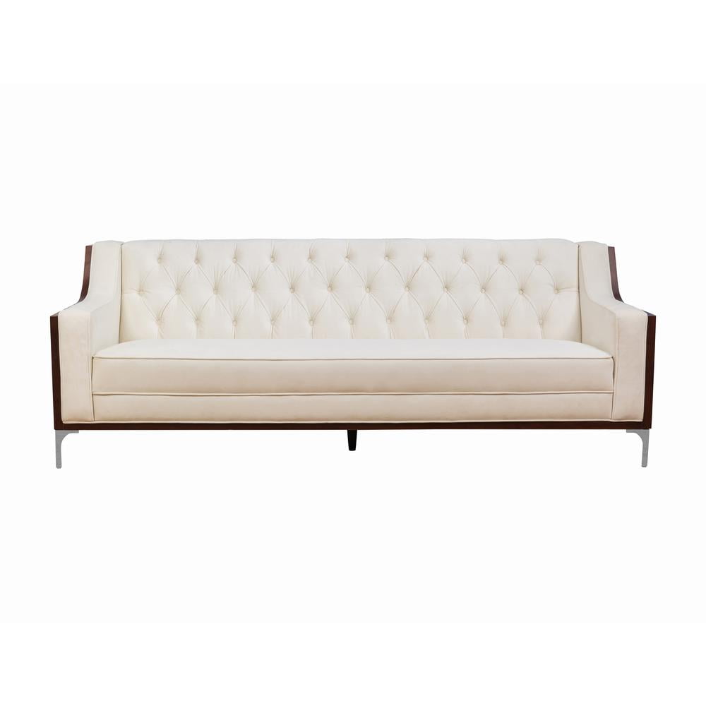 Berlin Cream White Velvet Sofa