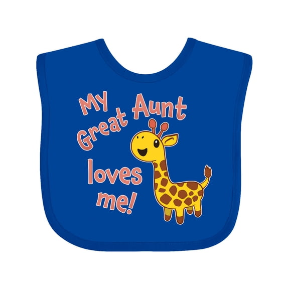 Inktastic My Great Aunt Loves Me Cute Giraffe Boys or Girls Baby Bib