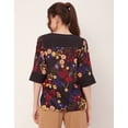 thumbnail image 4 of Moomaya Printed Tunic Tops For Women, Quarter Sleeve, High Low Hem Casual Top Tee, 4 of 9