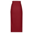 thumbnail image 5 of Rvkxad Women's Skirts Sexy Ruched Bodycon Midi Skirt High Waist Elasticity Tight Casual Club Pencil Skirt Red, 5 of 5