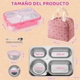 thumbnail image 2 of Lonchera Bento Box, Portátil Fiambrera Acero Inoxidable para Adultos con 5 Compartimentos, Luncheras Escolares 1150ML con Charola Extraíble, Tazón de Sopa y Bolsa Almuerzo, Fácil de Lavar, 2 of 7