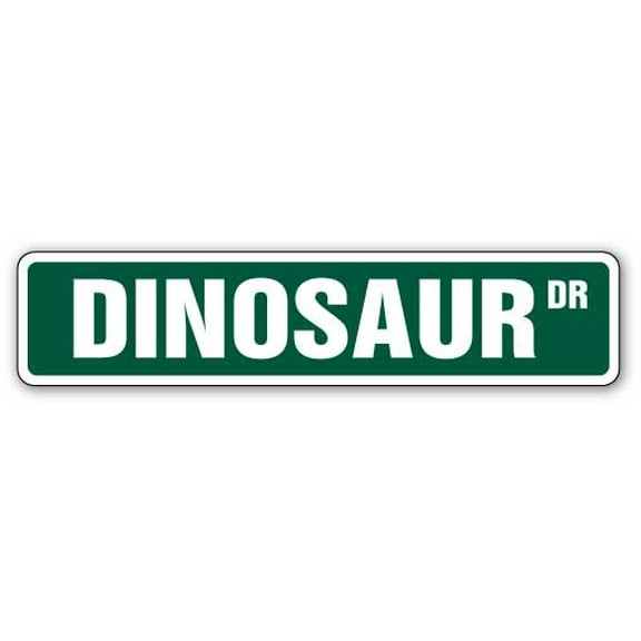 DINOSAUR Street Sign Decal t-rex bones paleontologist museum pre | Indoor/Outdoor |  9" Wide