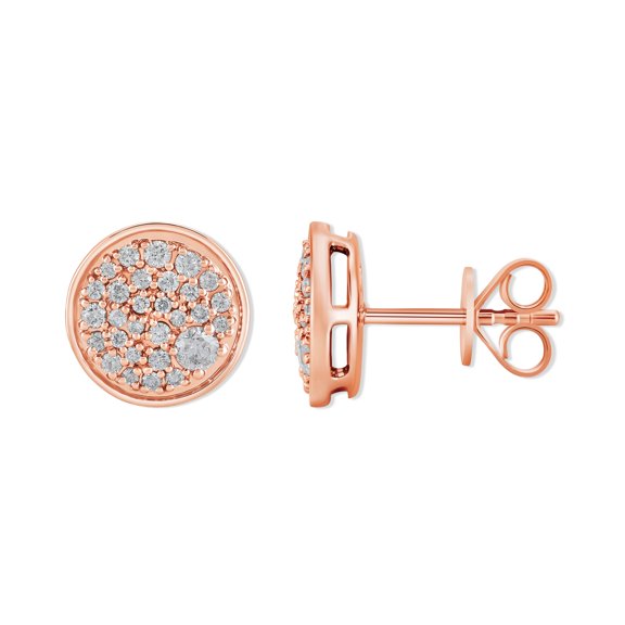 ARAIYA JEWELRY 14K Rose Gold Diamond Cluster Earrings for Women