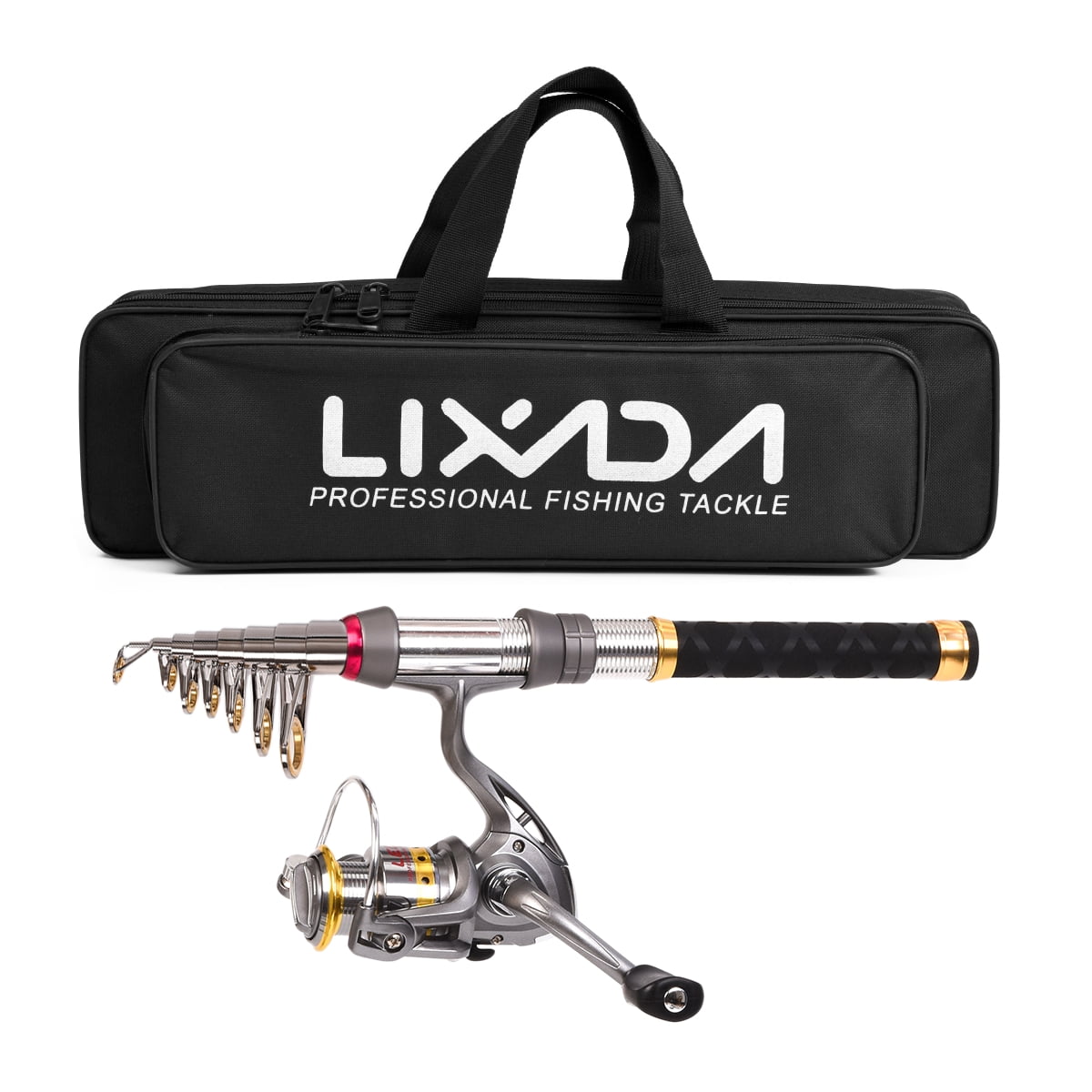 Fishing Rod Telescopic With Spinning Reel Pole Combos Kit With Easy Travel Bag 