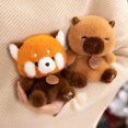 thumbnail image 2 of Cute Sitting Animals Red Panda Fox Sloth Cat Soft Plush Dolls Stuffed Capybara Pig Plushie Baby Toys Gifts For Children, 2 of 10
