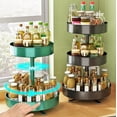 thumbnail image 2 of Kitchen Storage Rack Seasoning Rack Household Seasoning Products Storage Box Multifunctional 360-degree Rotating Floor Storage Rack-large size, 2 of 5