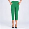 thumbnail image 4 of Besolor Plus Size Capris for Women High Waisted Dressy Casual Pants Stretch Slim Business Work Capri Leggings with Pockets, 4 of 6