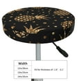 thumbnail image 4 of Xecao's Gold Glitter Pineapples Print Stool Covers offer stylish, washable protection for PU round bar stools, perfect for home or commercial use., 4 of 7