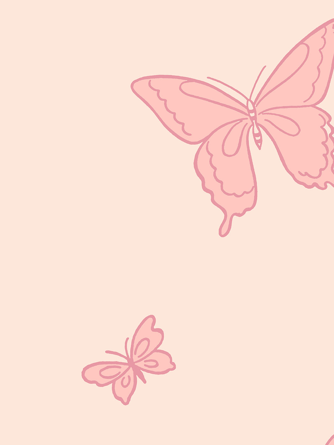 Butterfly Removable Vinyl Wallpaper by Babie - Peach