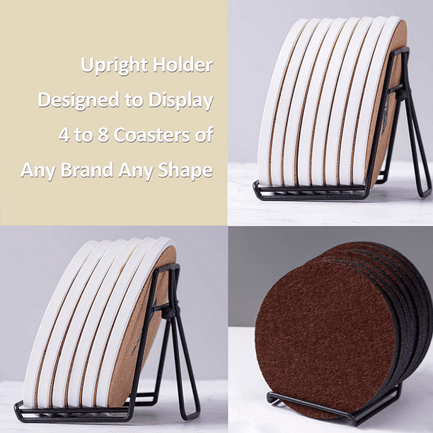 Metal Coaster Holder Hold Up to 6 Coasters in A Upright Stand Position for Better Display Easy Storage and Removal