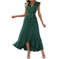 thumbnail image 2 of Ayolanni Green Evening Dresses for Women V-Neck Sleeveless Solid Maxi Dresses Girls' Dresses L, 2 of 6