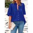 thumbnail image 3 of Blusa PRETTYGARDEN para mujer, verano 2025, manga corta, azul, 3 of 9