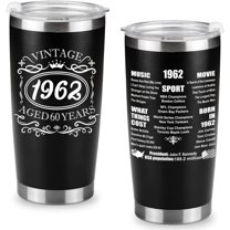 Happy 60th Birthday Gifts for Men women, 60 Years Old Gifts, Sixty Birthday Present, Funny Birthday Tumbler Cup Gifts(Black)