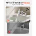 thumbnail image 2 of VEVOR Roman Tub Faucet, 3 Hole Waterfall Bathtub Faucet, Roman Bathtub Faucets Set with Shower Head & 1 Handle, Deck Mount Bath Tub Faucets Set for Adult Bathing, Brushed Stainless Steel, Drip-Free, 2 of 9