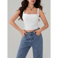 thumbnail image 5 of Argulvti Women's Summer Simple Tank Tops Sleeveless Solid Color Skinny Ruched Camisole Tops, 5 of 7