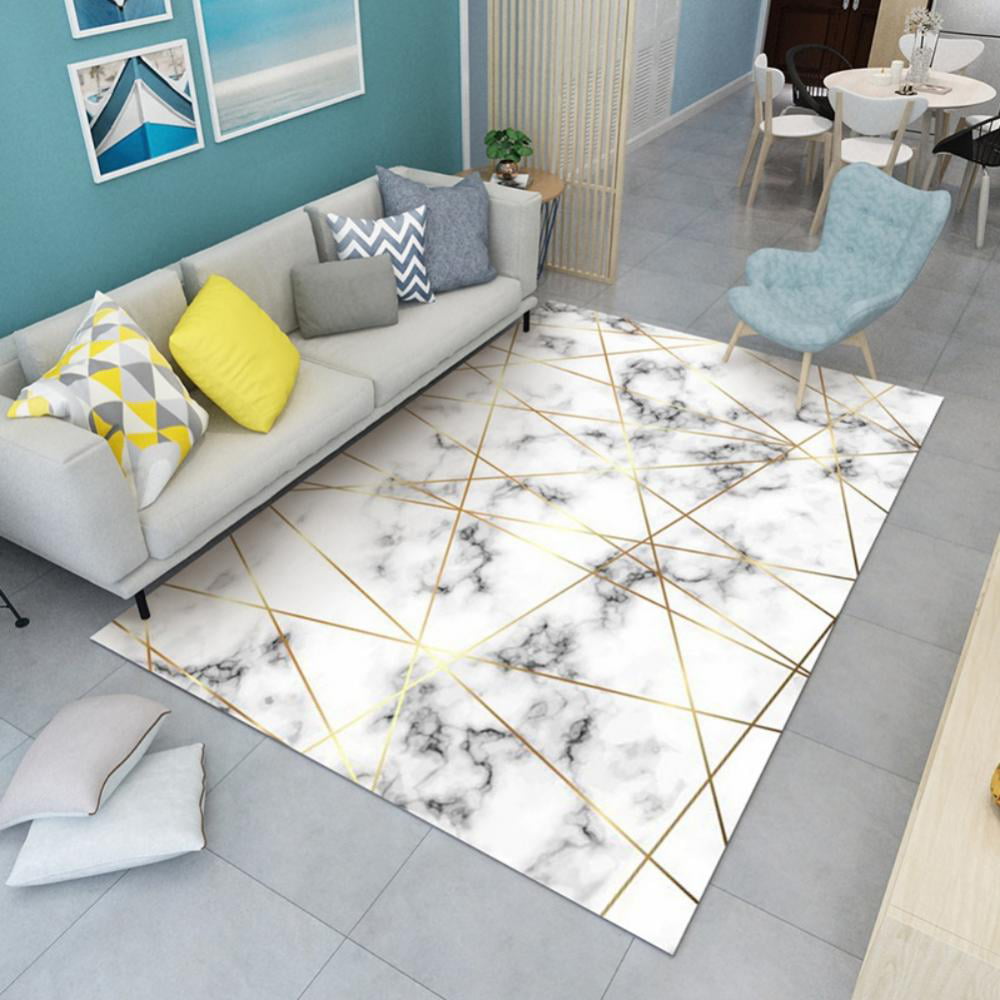 Abstract Marble Texture Bedroom Soft Carpet Anti-skid Area Rug Room Floor Mat 