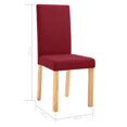 thumbnail image 4 of vidaXL Chaises de Salle à Manger 2 Pcs Tissu Rouge Vin, 4 of 5