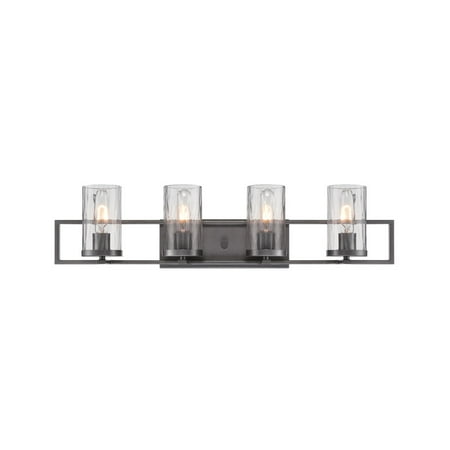 

Charcoal Tone Finished Bathroom Vanity 31 Wide Medium Base Type 4 Light Fixture