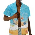 thumbnail image 2 of Uorisanigo Hawaiian Beach Couple Matching Outfit Husban and Wife Clothing Men's Short Sleeve Shirt Light Hawaiian Tops and Women's Button Down Shirt Casual Beach Blouse, 2 of 8