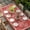 Bright Red Light Beige, variant on Valentine's Day Table Cloths for 8 Foot Rectangle Tables, Red Love Retro Country Abstract Art Patio Waterproof Elastic Fitted Tablecloths, Washable Rectangular Table Cover for Camping