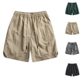 thumbnail image 7 of Lovskoo Athletic Shorts for Men Solid Color Summer Outdoors Casual Drawstring Printing Sport Shorts Pants Black, 7 of 7