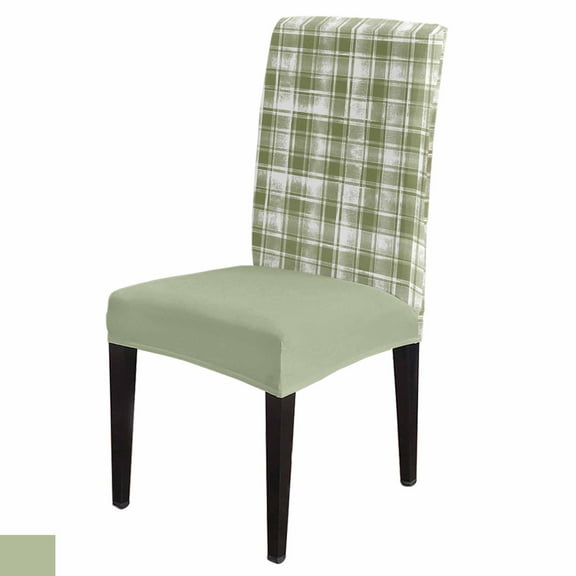 Chair Cover Sage Green Watercolor Plaid Set Kitchen Stretch Spandex Seat Slipcover Home Decor Dinin