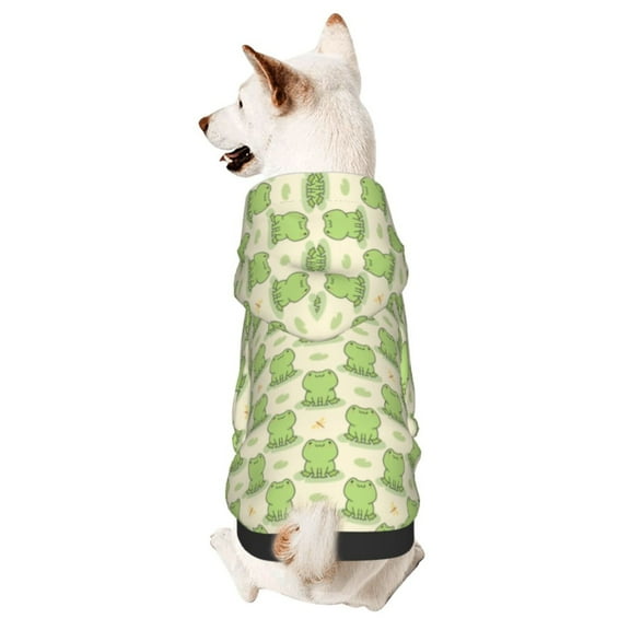 Cute Frog Pattern Dog Sweatshirt Pet Wear Hoodie Soft Warm Lightweight Easy To Wear Puppy Cat Dogs Apparel Small