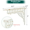 thumbnail image 3 of Sungmor 10.6 Inch Cast Iron White Brackets for Shelves, 2PC Vintage Decorative Angle Support Doorway Bracket, Shelves Corbels, Wall Mounted Floating Shelf Bracket, 3 of 8