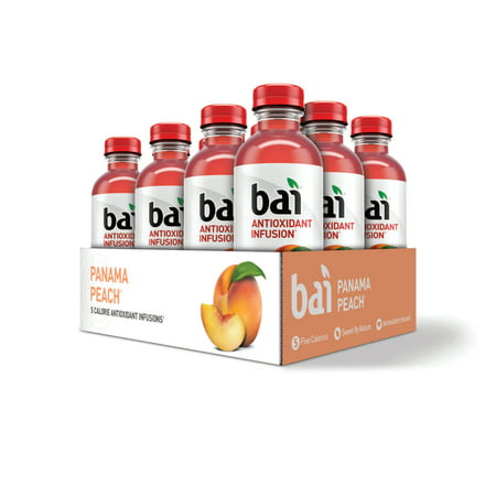Bai Antioxidant Infused Beverage, Panama Peach, 18 Fl Oz, 12
