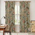 thumbnail image 3 of Vintage Spring Floral Kitchen Curtains Window Panels, Farmhouse Flowers Green Vintage Insulated Window Treatment Curtain, Grommet Curtains for Bedroom/Living Room/Bathroom, 2 Piece 42"Wx84"L, 3 of 8