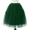 thumbnail image 3 of RUTAYY Women's Mesh Skirt Pleated Solid Color Elastic Waist Soft and Skin-Friendly Casual Daily Wear Chic Elegant Midi Skirt, 3 of 3