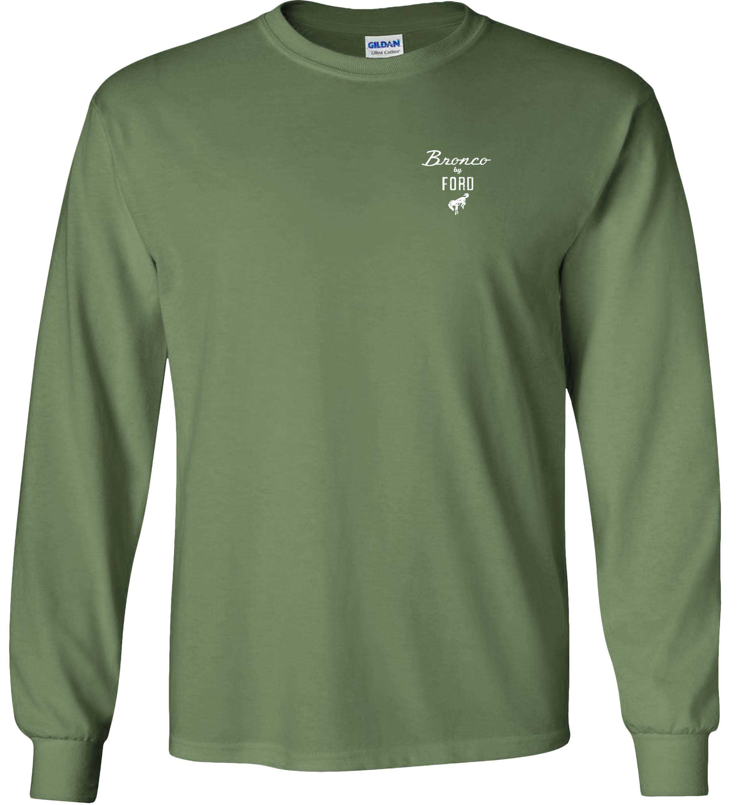 Fair Game Rare Breed 1966-2016 Ford Bronco Long Sleeve Shirt-Military-Green-XL