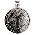 thumbnail image 2 of JOYARIS Medalla Lisa Religión San Benito Doble Vista Plata 925 3.3cm DM-0000924, 2 of 3