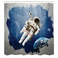 thumbnail image 3 of Ambesonne Galaxy Shower Curtain, Digital Planet Earth, 69"Wx84"L, Blue Grey, 3 of 5