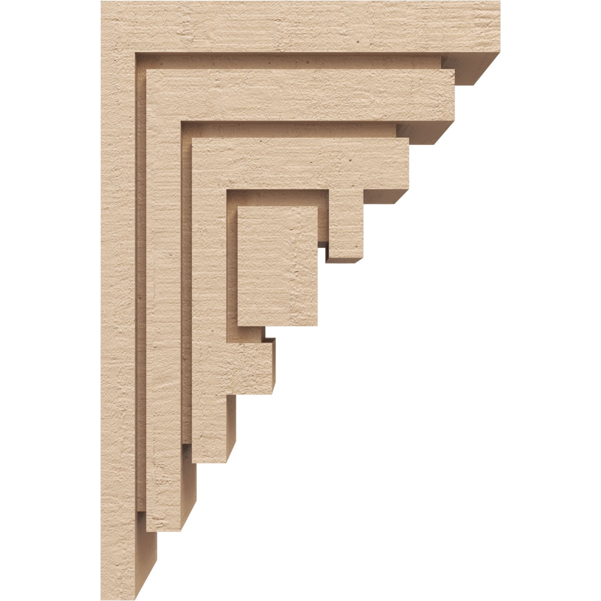 5"W x 10"D x 15"H Classic Landon Rough Cedar Woodgrain TimberThane Corbel, Primed Tan
