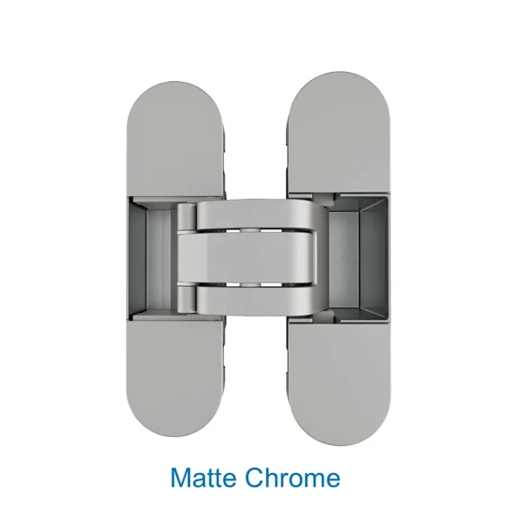 AGB Eclipse 2.0 Adjustable Concealed Invisible Door Hinge, Flush Interior Doors, Matte Chrome